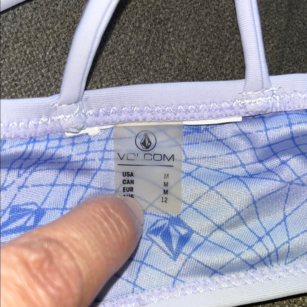 Volcom White Bikini with Blue Accents - Picture 5 of 7